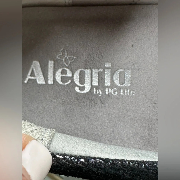 ALEGRIA PG Lite Lauryn Blue Metallic Leather Comfort Clogs Women's 41 10.5/11 - Picture 12 of 15